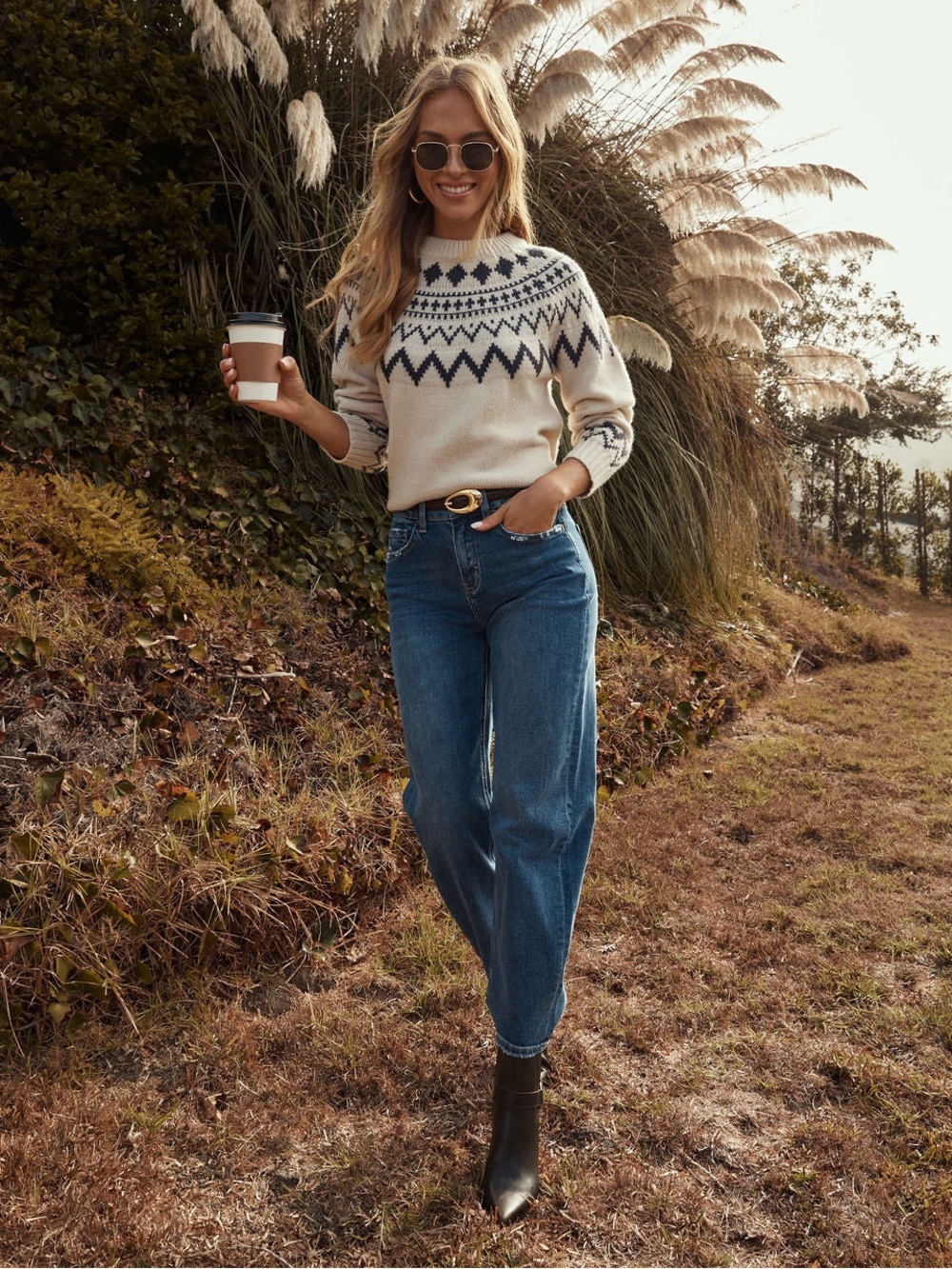 Vici Misty Mornings Abstract Sweater small
